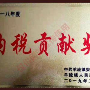 2018年度納稅貢獻(xiàn)獎